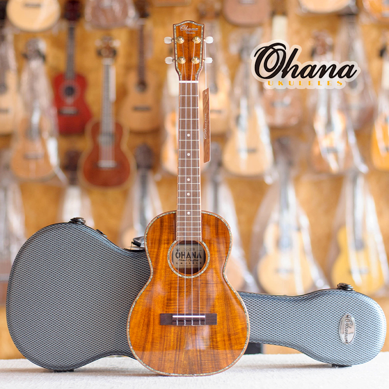 Ohana TK-350G full veneer Hawaiian acacia wood KOA performance grade ukulele 26 inch fingerstyle