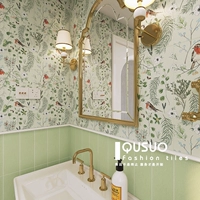Французский институт французского туалета ретро -плитка авокадо зеленая ванная настенная плитка туалетная плитка туалет