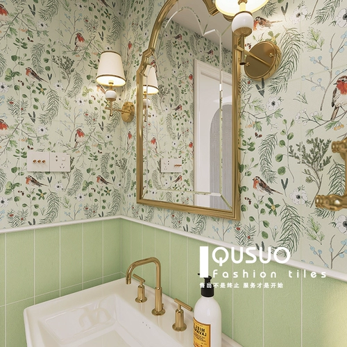 Французский институт французского туалета ретро -плитка авокадо зеленая ванная настенная плитка туалетная плитка туалет