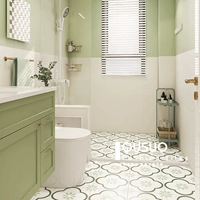 Funfu lulifang зеленая ванная комната для ванной плитка плитка Nordic Fresh Fresh Kitchen Balcony плитка туалетная плитка на стенах туалета