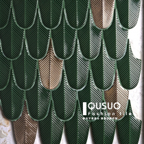 Fun House ins Net red feather brick Nordic restaurant bar tile kitchen bathroom fan-shaped background wall