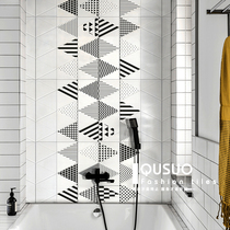 Fun Net red ins wall tiles Nordic bathroom bathroom toilet toilet tile kitchen balcony glazed tiles