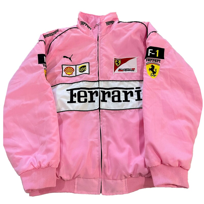(in Stock) F1 Ferrari Racing Suit American Retro Motorcycle Jacket Embroidered Jacket