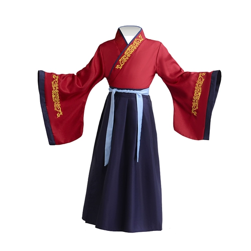 Детский детский сад Ханфу, китайская классика, древний костюм, Сутра из трех символов 𫔭Би Ли, книга для выступлений для мальчиков и девочек, детские костюмы для выступлений на День защиты детей