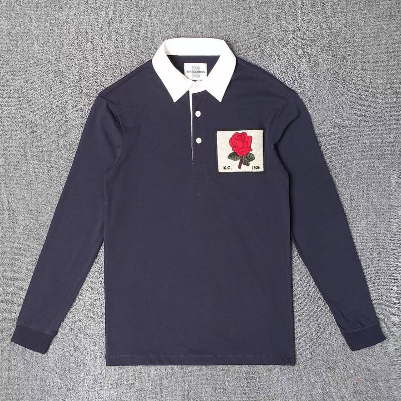 Leo-K Series New Autumn Men's Rose Towel Embroidery Lapel Long-Sleeved Polo Shirt Leo-K Series New Autumn Men's Rose Towel Embroidery Lapel Long-Sleeved Polo Shirt