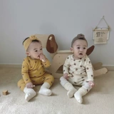 Детское нижнее белье, хлопковый комплект для младенца, осенняя пижама, зимний комбинезон для новорожденных