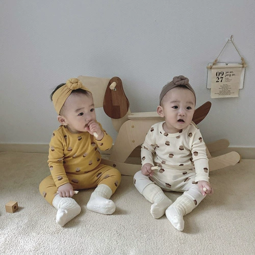 Детское нижнее белье, хлопковый комплект для младенца, базовая осенняя пижама, зимний комбинезон для новорожденных