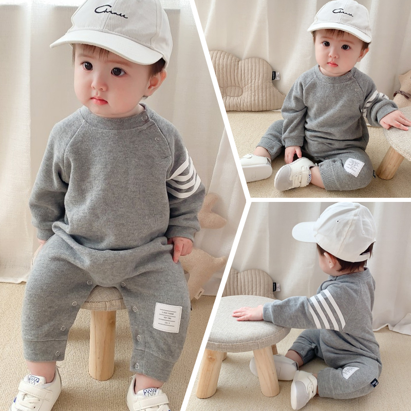 Internet Red Infant Spring Autumn Clothing Out of clothes for children's crawling clothes ultra-foreign men and women baby baby even with a boomer