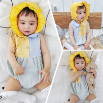 Number 121 Tide Card Clothing 0-1 Baby short sleeves crawling clothes Baby clothes Summer thin out one-piece Harvest