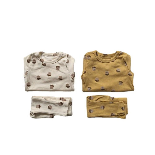 Детское нижнее белье, хлопковый комплект для младенца, базовая осенняя пижама, зимний комбинезон для новорожденных