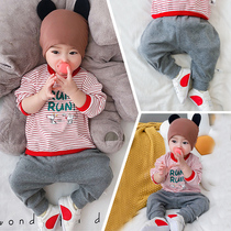 Net Red Baby Autumn Clothing Out of pure color High waist and belly care Big fart Pants Candy Color Stretch Pants Baby Casual Pants