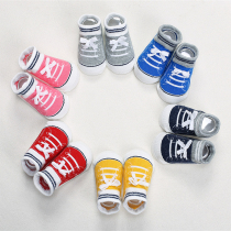 2 pairs of newborn cute shoes and socks male baby modeling socks Infant socks Silicone non-slip floor socks tide