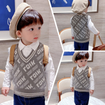Online Red Infant Spring Autumn Clothes Out Knitted Waistcoat Super-Ocean Qi Baby Sweater Cute Boy Leisure Vest Tide