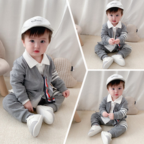 Superocean baby clothes net red male baby autumn clothing Machia pants Children outsuit newborn conjoined khalaide