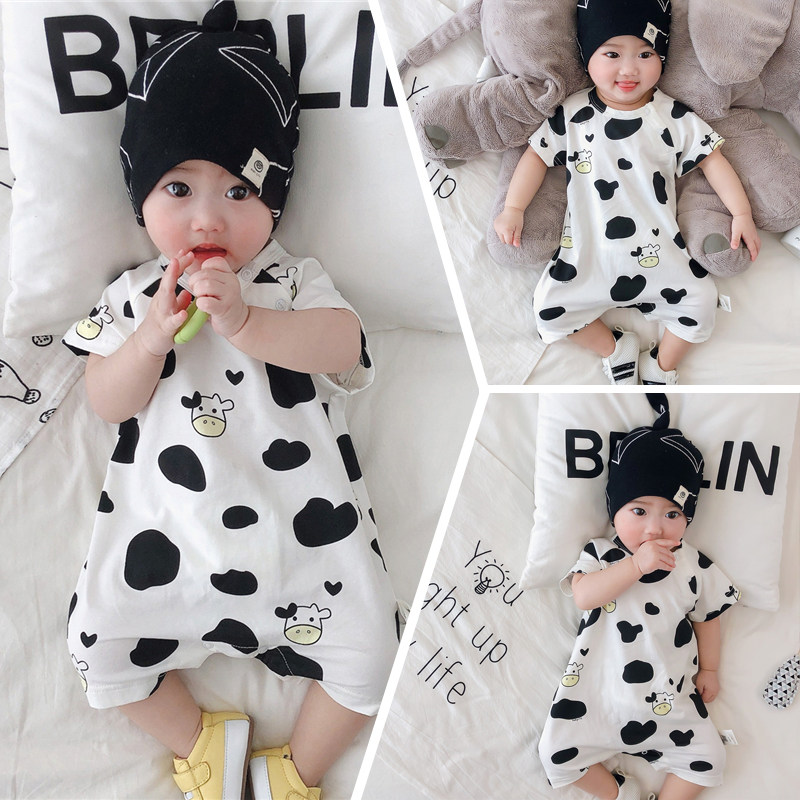 Net red baby Lieven body clothes 8 Summer 9 newborns 6 baby 5 short sleeve cows 3 reptiles 2 full moon summer clothes 01 years old