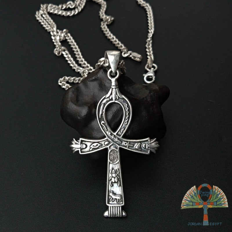 Ancient Egypt Featured Imports Handmade Silver Accessories Anke Life Spoon Like Shaped Words Men And Women Necklaces Necklaces Pendant Pendant