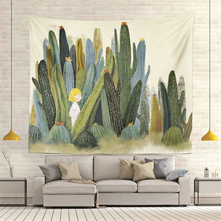 con số Cactus Bắc Âu INS trang trí tường tường tấm thảm tấm thảm che rèm cửa phụ phòng ngủ khăn trải bàn chụp nền - Tapestry thảm decor phòng ngủ