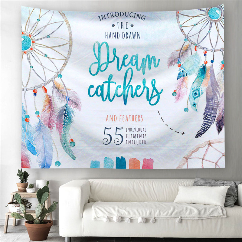 Bắc Âu INS Dreamcatcher lông tường đầu giường treo tường trang trí tấm thảm sống nền vải khăn trải bàn phân vùng rèm thảm treo tường phòng ngủ