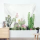 Green Cactus INS Bắc Âu Đầu giường Trang trí tường Vải Tấm thảm sống Nền vải Bàn vải Phân vùng tấm vải treo tường