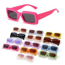 Women Men Square Trendy Jelly Color Eyewear Purple Sun