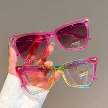 Fashion Irregular Colorful Sunglasses Cat Eye Butterfly Large