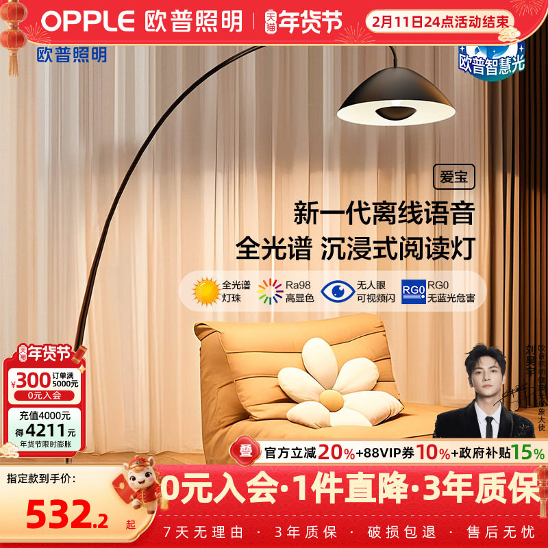 Op Anti-Glare Full-Spectrum Fishing Lamp Offline Voice Reading Floor Lamp Living Room Sofa Decoration Standing Table Lamp Dd