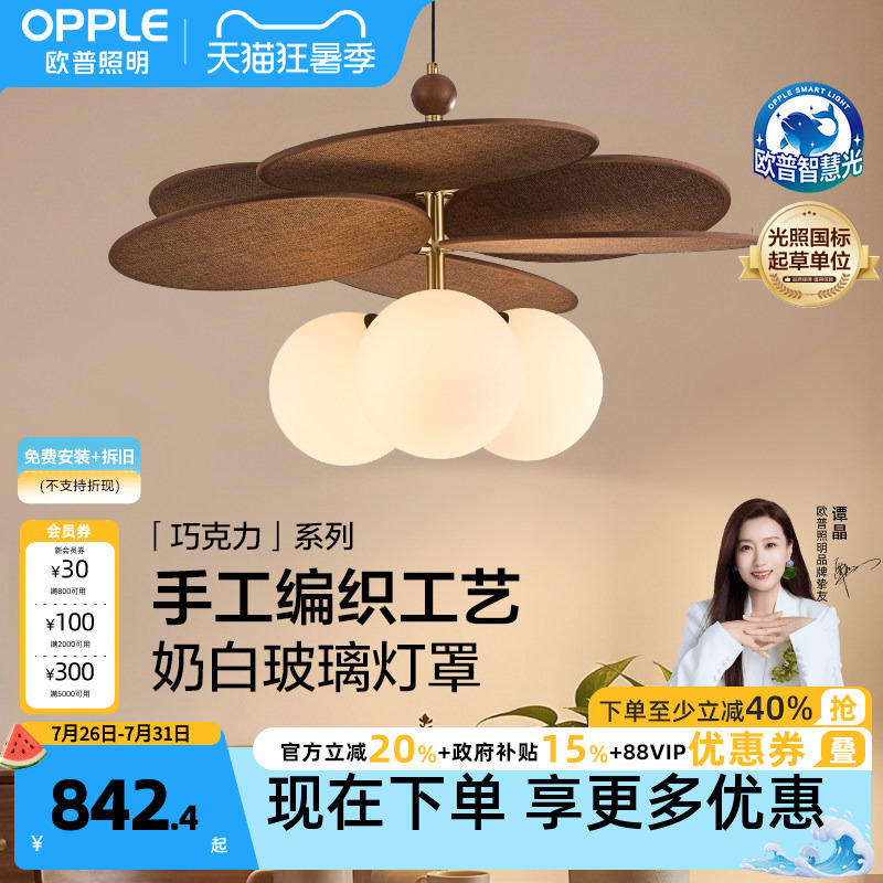 26 New - Op/Chocolate/Medieval-Style Oak Full-Spectrum Foyer Study Bedroom Eye-Protection Dining Pendant Light Cd