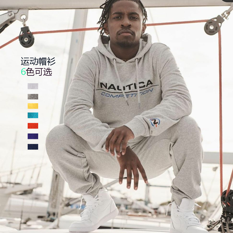 Good Quality! Nautica New Men's and Women's Terry Hoodies Sweatshirts Embroidered Oversized Hooded Sweatshirts