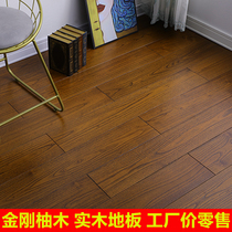 AA grade log pure solid wood flooring Diamond teak natural color black walnut color wear-resistant household environmental protection factory direct sales