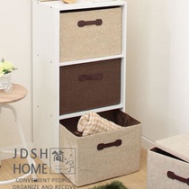 Japanese straw woven storage box foldable fabric covered storage box clothing finishing Drawer Wardrobe debris storage basket