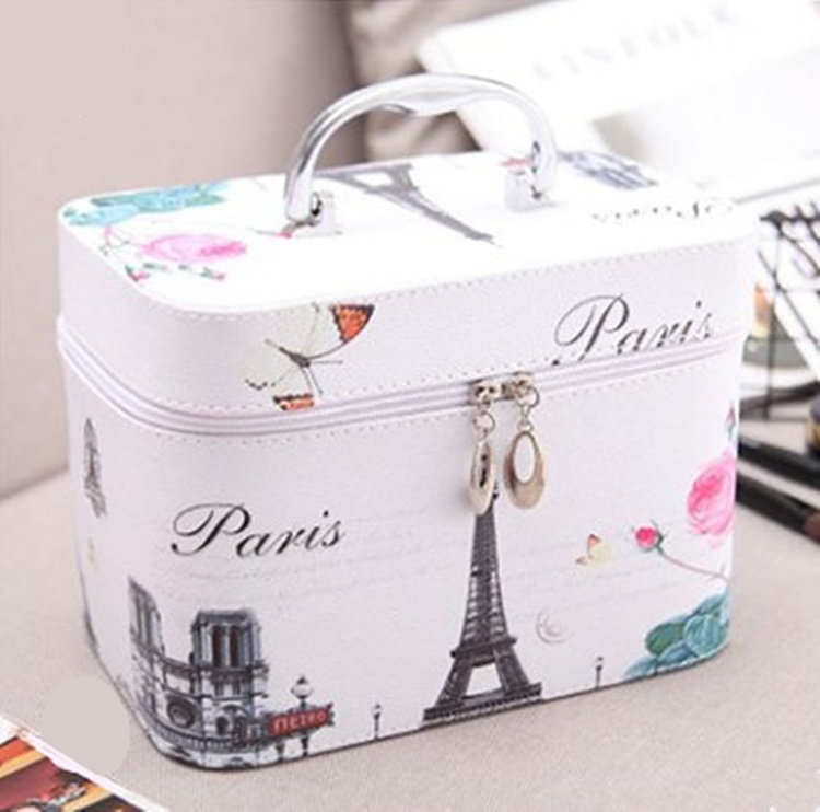 Sewing box bag multifunctional makeup case portable cross stitch pu custom travel storage bag home finishing box