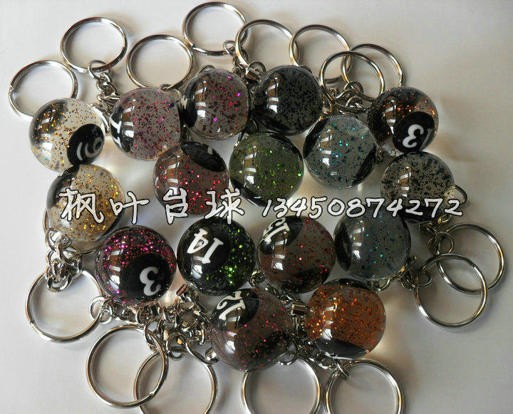 Maple Leaf Billiards Chain Ball Billiards Ornaments Gifts Small Pendants Billiards Key Chains Crystal Small Pendants