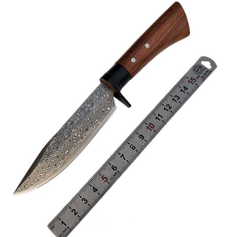 Handmade Knife Forged with knife Damascus Knife Pattern Straight Knife Outdoor Camping Survival Knife for the Knife Sharpened Collection
