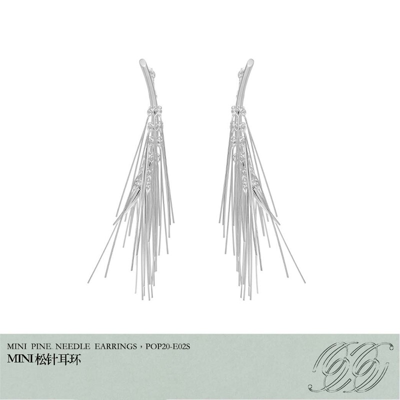 Lelales Sanqiu [New Year Gift] Pine Needle Earrings New Chinese Style Tassel Design Gift