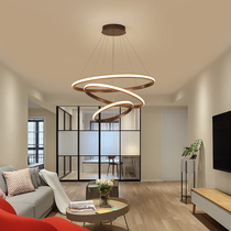 Living room chandelier Clothing store remote control duplex floor lamp Bar Nordic ins creative personality Villa ring restaurant lamp