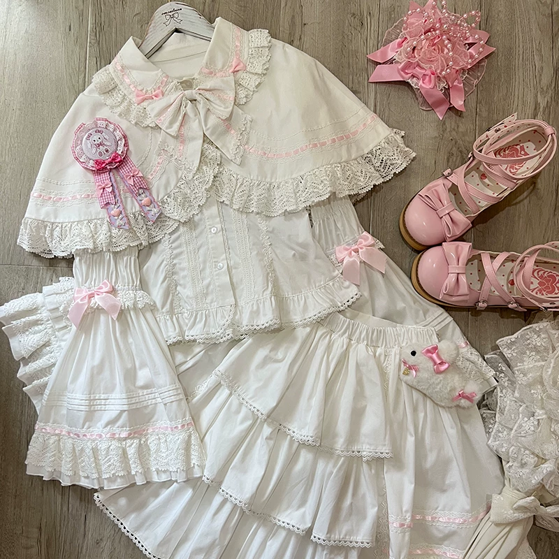 Хлопковая шинель, рубашка, юбка, стиль Lolita, 3 месяца