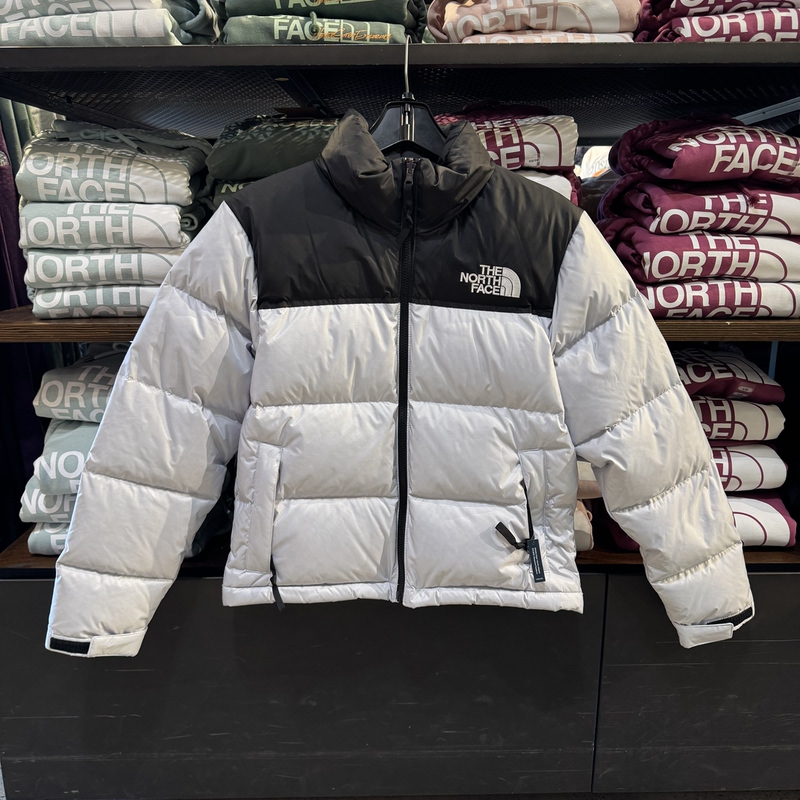 Thenorthface 1996 Women's Nuptse Long-Sleeved White Goose down 700-Puff Warm Color-Blocked down Jacket Thenorthface 1996 Women's Nuptse Long-Sleeved White Goose down 700-Puff Warm Color-Blocked down Jacket