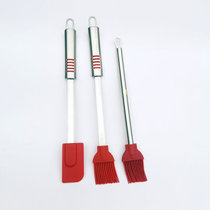 Export quality cake baking scraper high temperature resistant silicone cream spatula stainless steel household kitchen pancake brush