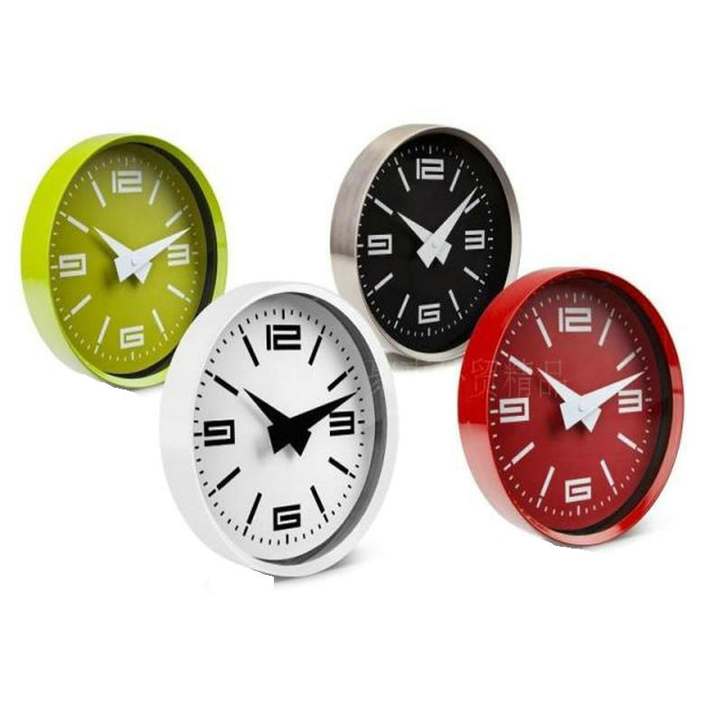 Outlet Quality Hung Clocks Living Room Home Fashion Round Quartz Watches Atmospheric Modern Minima Baking Varnish Muted Hanging Watch