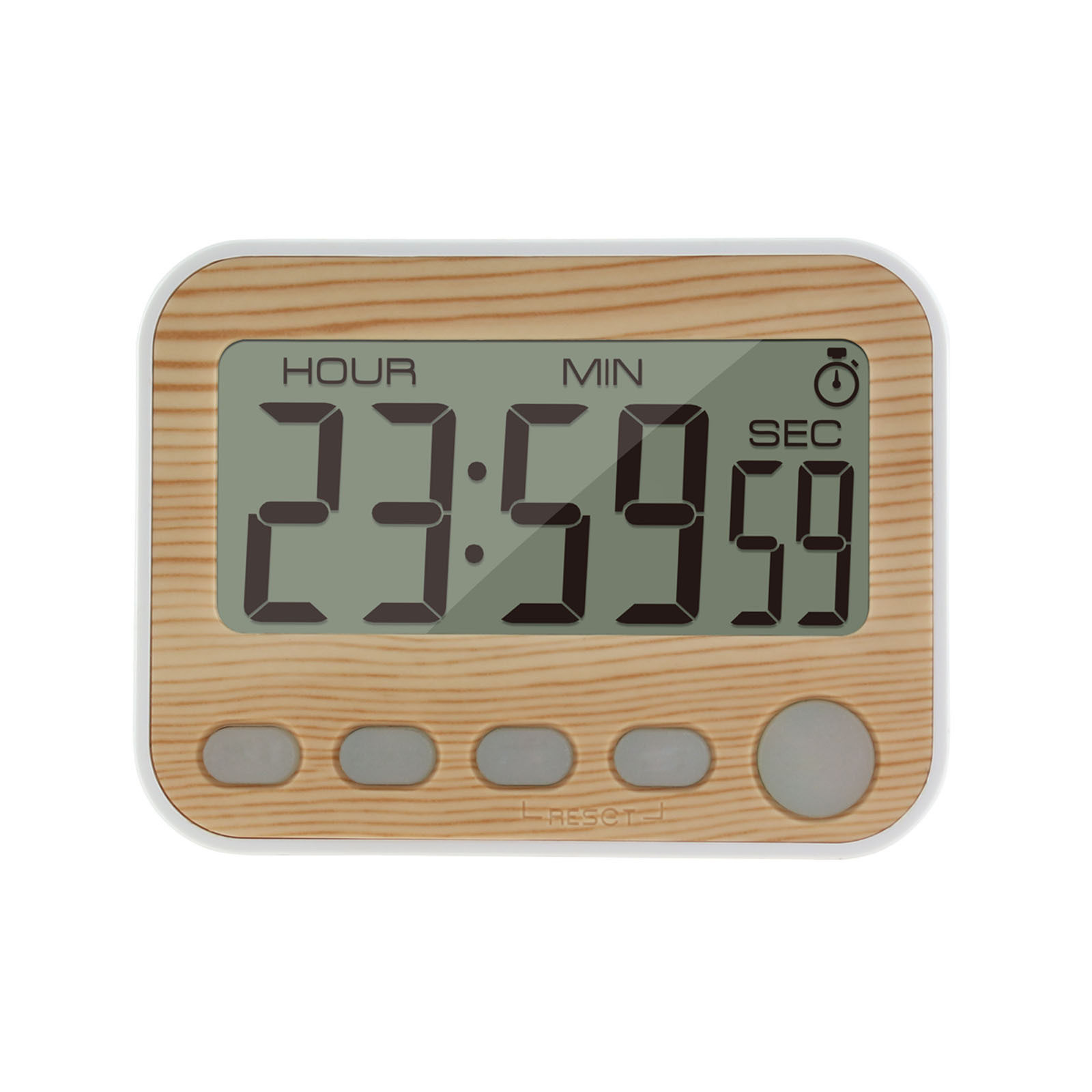 New 24 Hours Wood Grain Color Timer Positive Countdown Electronic Gift Student Kitchen Timer Reminder