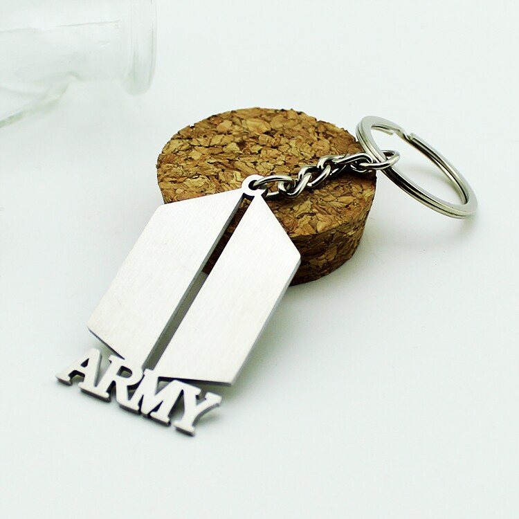 Bulletproof Juvenile Regiment Key Button fan name ARMY bullet type New logo Stainless Steel Titanium Steel Metal Keyring