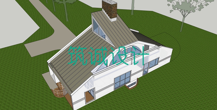 TU00034母亲住宅/之家 SU+CAD+PPT 罗伯特 文丘里 别墅-2