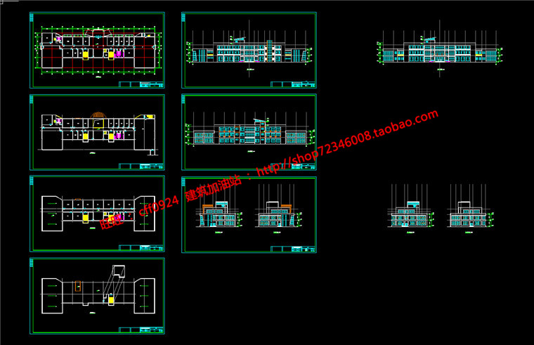 NO00665cad图纸su模型效果图3dmax厂区多层办公楼写字楼建筑方...-8