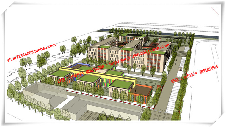 JZ257世茂昆山公建学校/中小学/小学cad平立总图+su模型-2