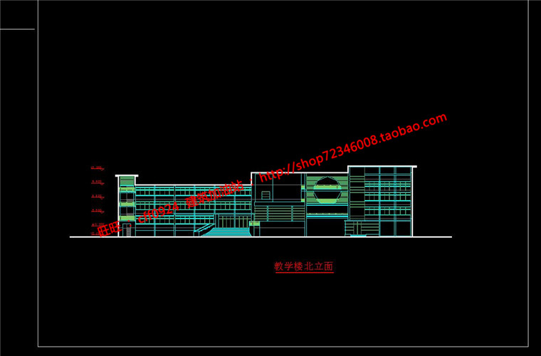 NO01365高校十二班小学建筑方案设计cad图纸效果图排版PSD-13