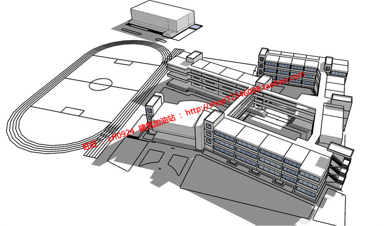 NO0135018班小学学校建筑方案设计cad总图平立面+su模型-2