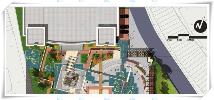TU00430工业园学校公园主题文化活动广场su模型+CAD平面-6