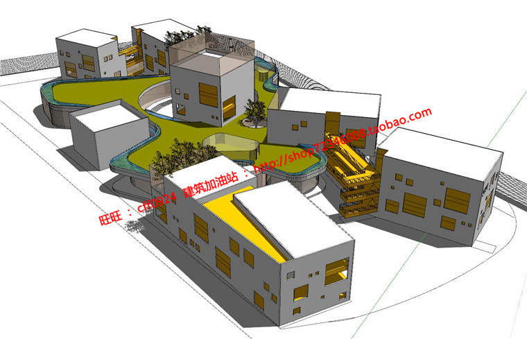 NO0200627班创意幼儿园整套 cad图纸+su模型-14