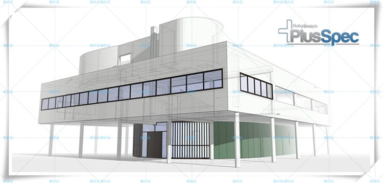 TU00877萨伏伊别墅 su模型 Villa Savoye 全套CAD 柯布西耶 le Corbusier-1