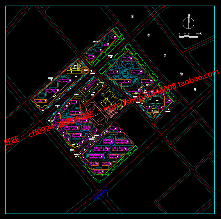 NO00466居住区小区住宅规划设计效果图文本cad总图/平面/户型-35